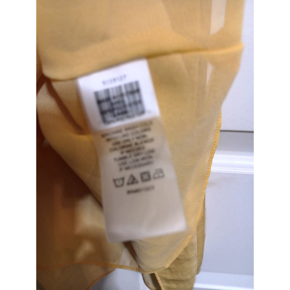 Vince Camuto One Shoulder Knoted Draped Textured Yellow Blouse - Picture 10 of 12